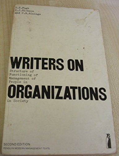 Stock image for Writers on Organizations : An Introduction for sale by Better World Books