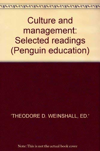 Beispielbild fr Culture and Management : Selected Readings zum Verkauf von PsychoBabel & Skoob Books