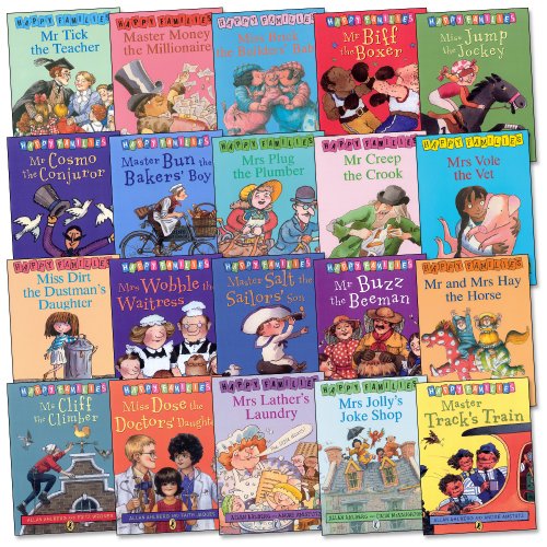 9780140926019: Happy Families - Complete Set of 20 Books RRP 79.80 - Incl.: Master Bun, Miss Dose, Mrs Jolly, Mr and Mrs Hay, Mrs Plug, Mrs Lather's Laundry, Mrs Vole, Mr Tick, Miss Brick, Miss Jump, Mrs Wobble, Mr Cosmo, Mr Biff, Miss Dirt, Ms Cliff, etc.... (Happy Families)