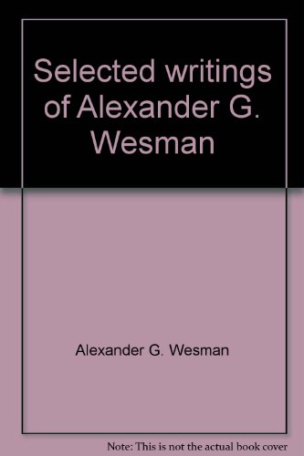 Imagen de archivo de Selected Writings of Alexander G. Wesman a la venta por Better World Books