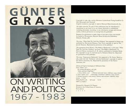 Stock image for On Writing and Politics, 1967-1983 for sale by Better World Books: West