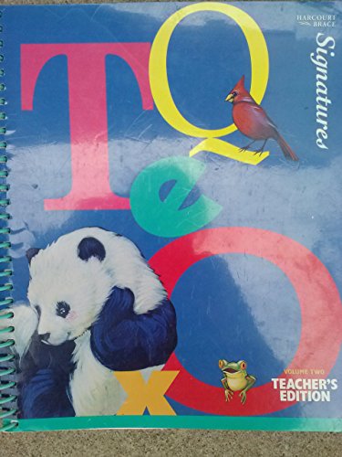 Stock image for Harcourt, Signatures Read Aloud Anthology Kindergarten Level K/2 Spiral Teacher Edition, 1997 ISBN: 0153073454 [Textbook Binding] 1997 for sale by Ocean Books