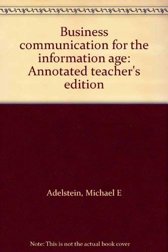 Beispielbild fr Business communication for the information age: Annotated teacher*s edition zum Verkauf von dsmbooks