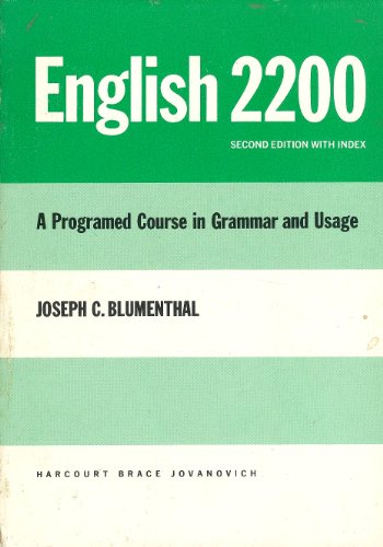 Stock image for English 2200: A Programed Course In Grammar Usage. for sale by Mr. Bookman