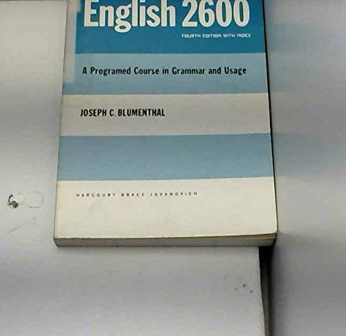 Beispielbild fr English 2600: A Programed Course in Grammar and Usage. zum Verkauf von Hawking Books