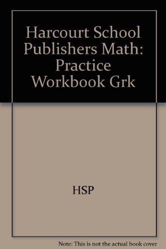 Stock image for Math: Practice Workbook, Kindergarten (Harcourt School Publishers Math) for sale by Foggypaws