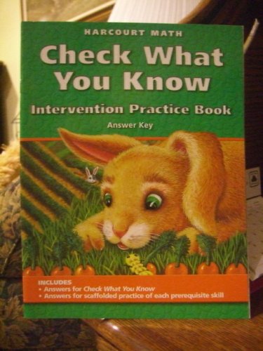 Beispielbild fr Harcourt Math Check What You Know-intervention Practice Book Answer Key Grade 1 zum Verkauf von Wonder Book