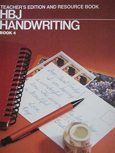 Stock image for HBJ HANDWRITING 4, TE AND RESOURCE BOOK for sale by mixedbag