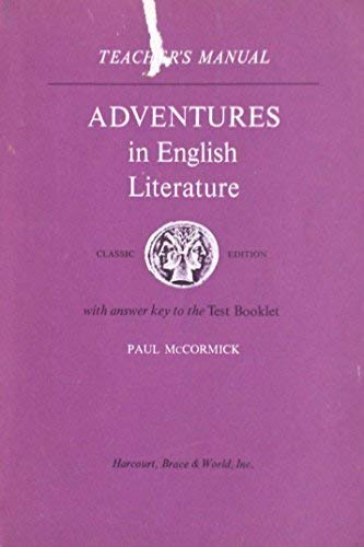 Adventures in English Literature: Teacher's Manual (9780153351273) by Paul McCormick