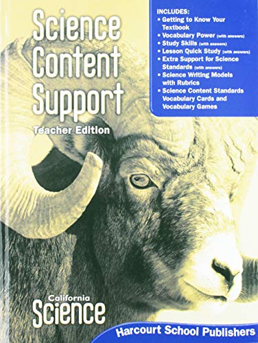 Beispielbild fr California Science: Content Support, Grade 5, Teacher Edition zum Verkauf von HPB-Red