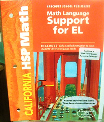 Harcourt School Publishers Math California: Math Lang Spprt/El Se 4 - HARCOURT SCHOOL PUBLISHERS