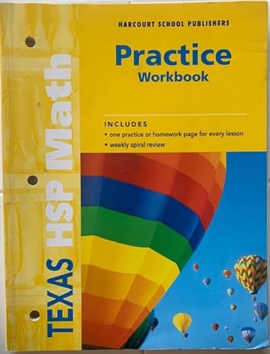 9780153568343: Harcourt School Publishers Math: Practice Workbook Student Edition Grade 2: Harcourt School Publishers Math Texas (Hsp Math 09)