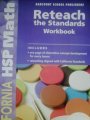 9780153569531: Math, Grade 1 Reteach/Standards Workbook: Harcourt School Publishers Math California (Hsp Math 09)