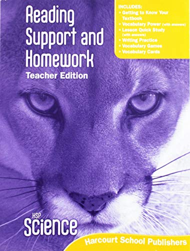 Stock image for HSP Science  2009: Reading Support and Homework Teacher Edition Grade 5 for sale by Once Upon A Time Books