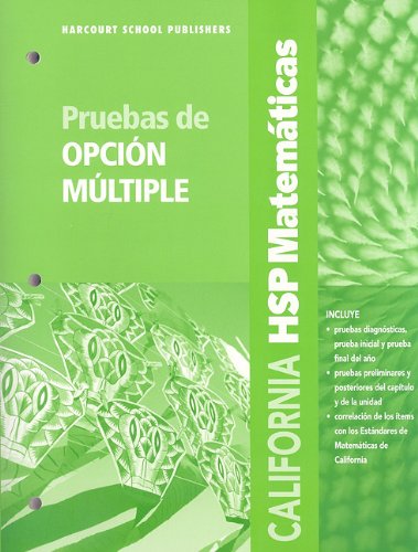 9780153752094: SPA-CA HSP MATEMATICAS P-GRD 2: Harcourt School Publishers Spanish Math California