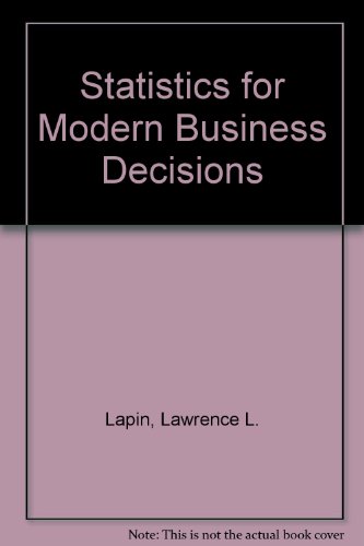 Beispielbild fr Statistics for modern business decisions zum Verkauf von ThriftBooks-Atlanta