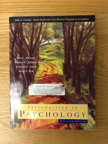 Introduction to Psychology/Study Guide (9780155002890) by Atkinson, Rita L.