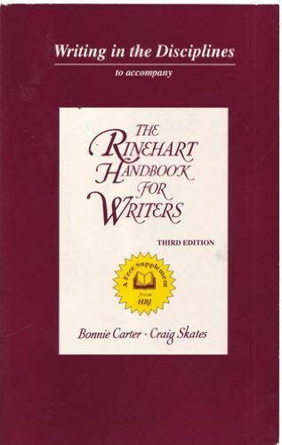 Imagen de archivo de Writing In the Disciplines to Accompany The Rinehart Handbook for Writers a la venta por Half Price Books Inc.