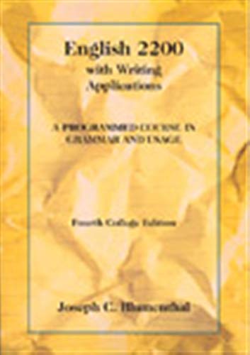 Imagen de archivo de English 2200 with Writing Applications: A Programmed Course in Grammar and Usage (College Series) a la venta por HPB-Red