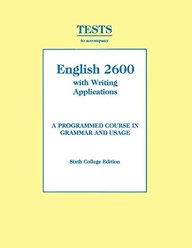 Imagen de archivo de Tests to Accompany English 2600 a la venta por Lost Books