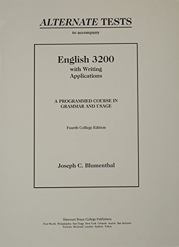 9780155017849: Alternate Tests: English 3200 (College)