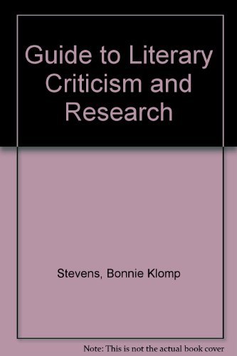 Beispielbild fr A Guide to Literary Criticism and Research zum Verkauf von SecondSale