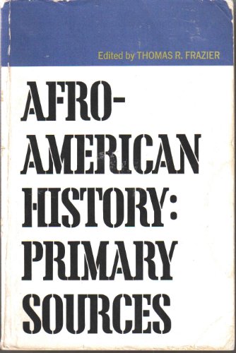 Beispielbild fr Afro-American History: Primary Sources zum Verkauf von True Oak Books