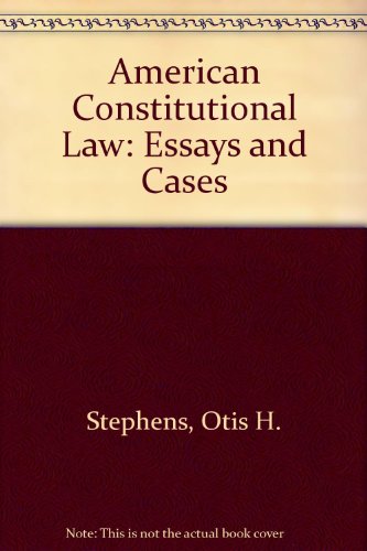 Beispielbild fr American Constitutional Law: Essays and Cases zum Verkauf von HPB-Red
