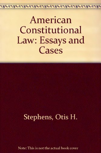 Stock image for American Constitutional Law: Essays and Cases for sale by HPB-Red