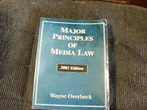 Imagen de archivo de Major Principles of Media Law (2002 Edition) a la venta por HPB-Red