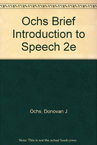 9780155055858: Ochs Brief Introduction to Speech 2e