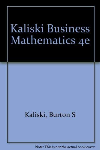 9780155056442: Kaliski Business Mathematics 4e