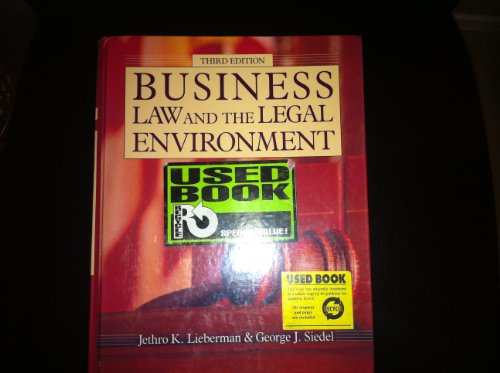 Business Law and the Legal Environment (9780155056596) by Lieberman, Jethro Koller