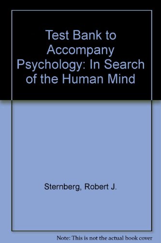 9780155071056: Test Bank to Accompany Psychology: In Search of the Human Mind
