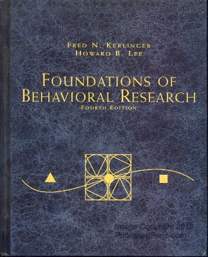 9780155078970: Foundations of Behavioral Research