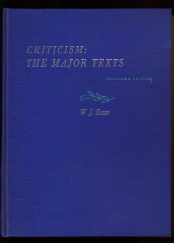 Stock image for Criticism: The Major Texts for sale by Wonder Book