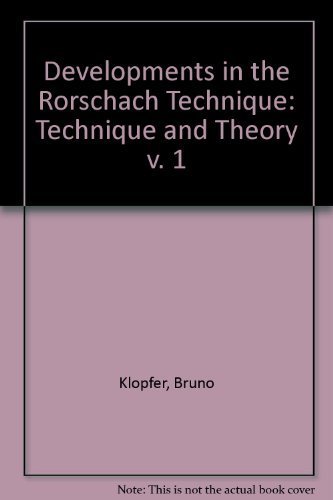 Beispielbild fr Developments in the Rorschach Technique, Volume 1: Technique and Theory zum Verkauf von R Bookmark