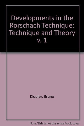 9780155176263: Developments in the Rorschach Technique, Volume 1: Technique and Theory