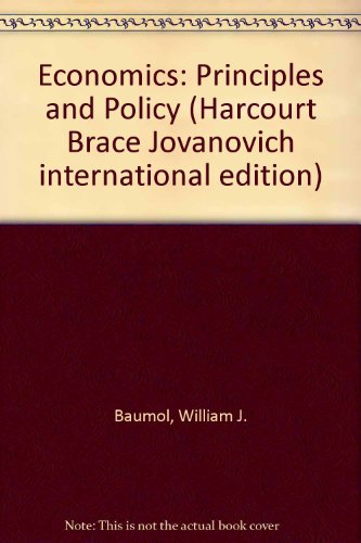 Stock image for Economics: Principles and Policy (Harcourt Brace Jovanovich International Edition) for sale by HPB-Ruby