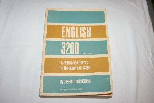 9780155226708: English 3200, a programed course in grammar and usage