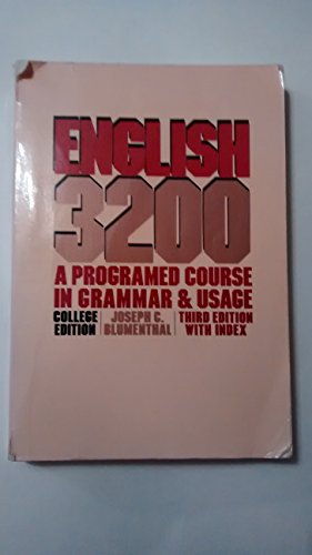 Imagen de archivo de English 3200: A Programmed Course in Grammar and Usage, College Ed. a la venta por ThriftBooks-Atlanta