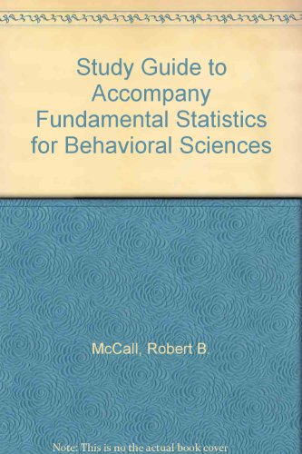 Imagen de archivo de Study Guide to Accompany Fundamental Statistics for Behavioral Sciences a la venta por Yosemite Street Books