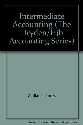 Stock image for Intermediate Accounting (The Dryden/Hjb Accounting Series) for sale by Wonder Book