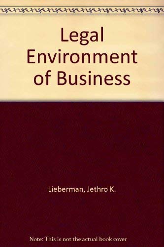 Beispielbild fr The Legal Environment of Business zum Verkauf von SecondSale