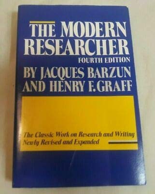 Imagen de archivo de The Modern Researcher a la venta por Better World Books