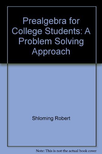 Imagen de archivo de Prealgebra for College Students: A Problem Solving Approach a la venta por Hawking Books