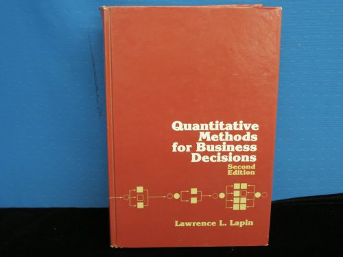 Stock image for Quantitative Methods for Business Decisions for sale by Anderson Book