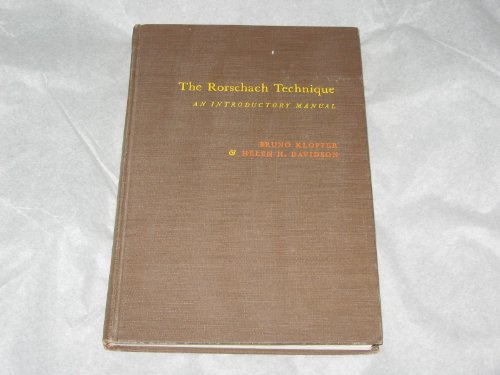 Imagen de archivo de Rorschach Technique: An Introductory Manual a la venta por ZBK Books