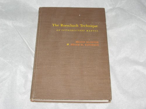 Stock image for Rorschach Technique: An Introductory Manual for sale by SecondSale