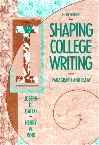 Stock image for Shaping College Writing for sale by Shaker Mill Books